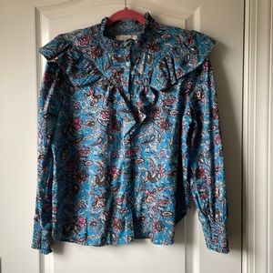 LOFT Paisley Button Down, Sz: L, Worn once, great condition
